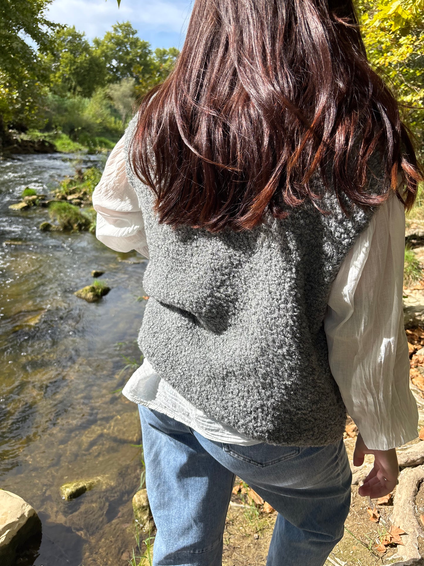 Pull sans manches Capri gris