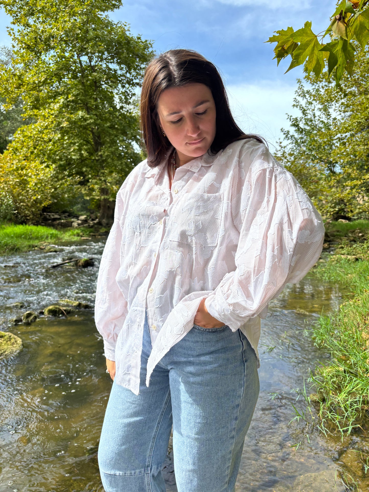 Chemise Flora blanche/beige