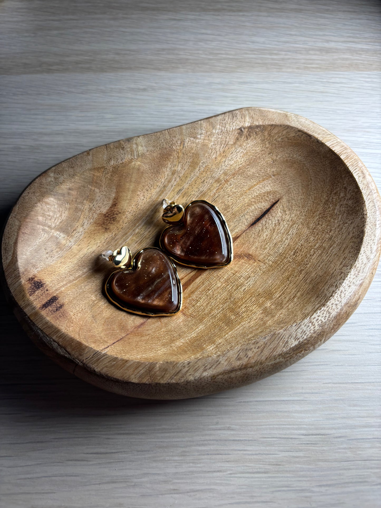Boucles d'oreilles Diva marron