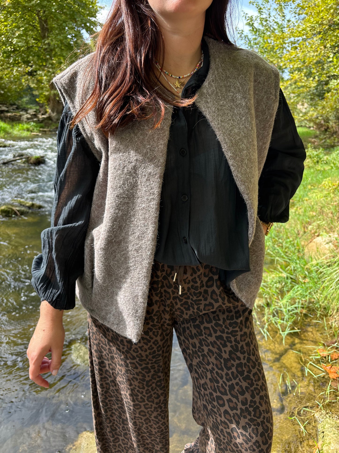 Veste Sans Manches Amore taupe