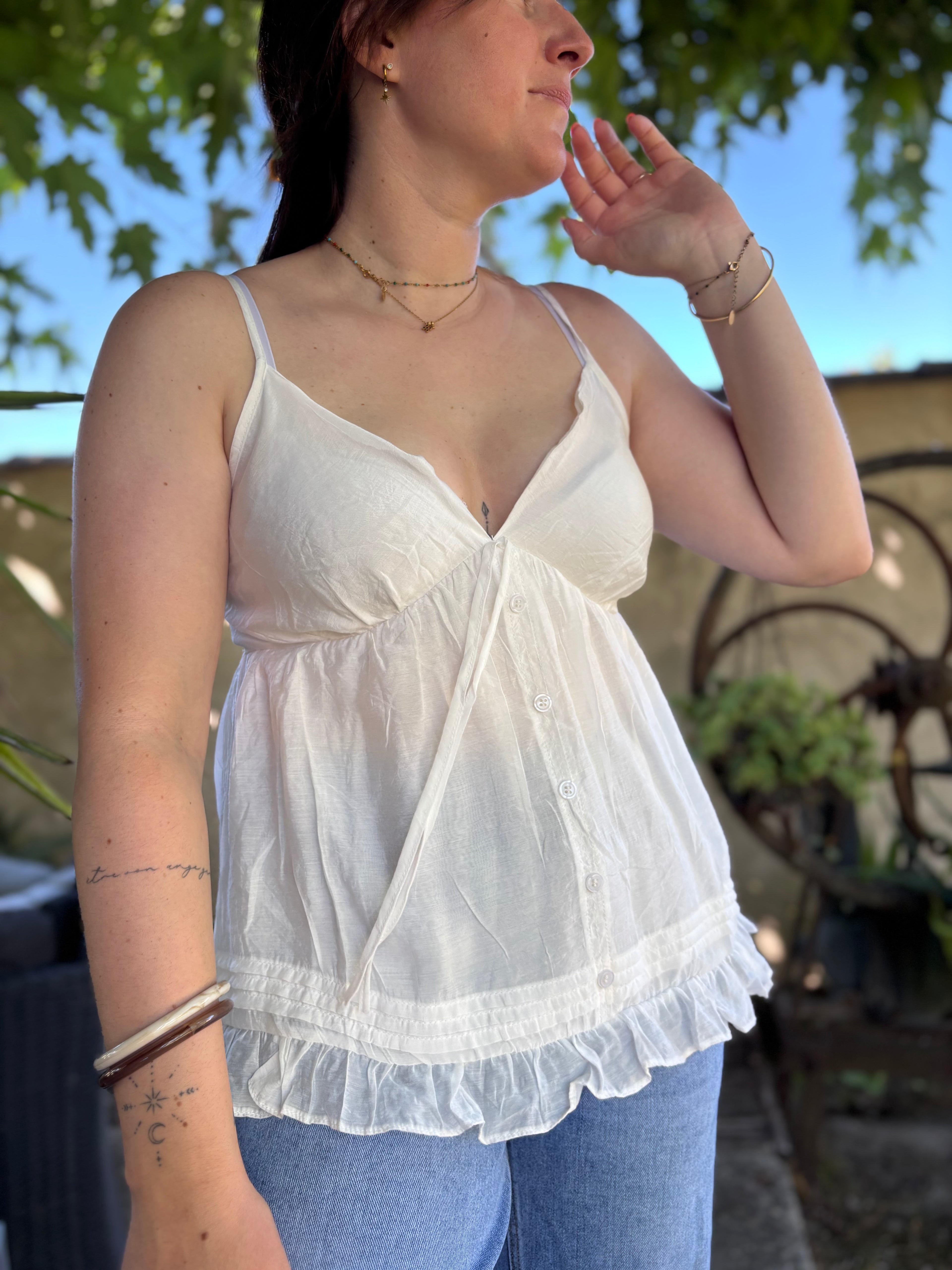 Top Albane blanc