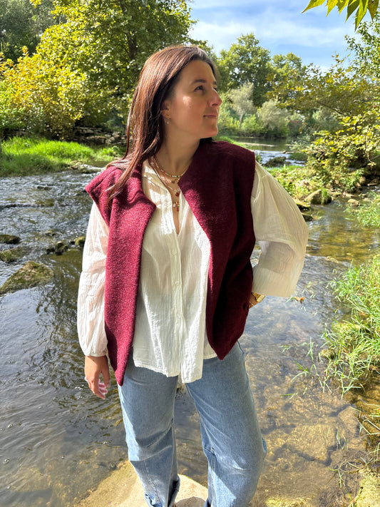 Veste Sans Manches Amore bordeaux
