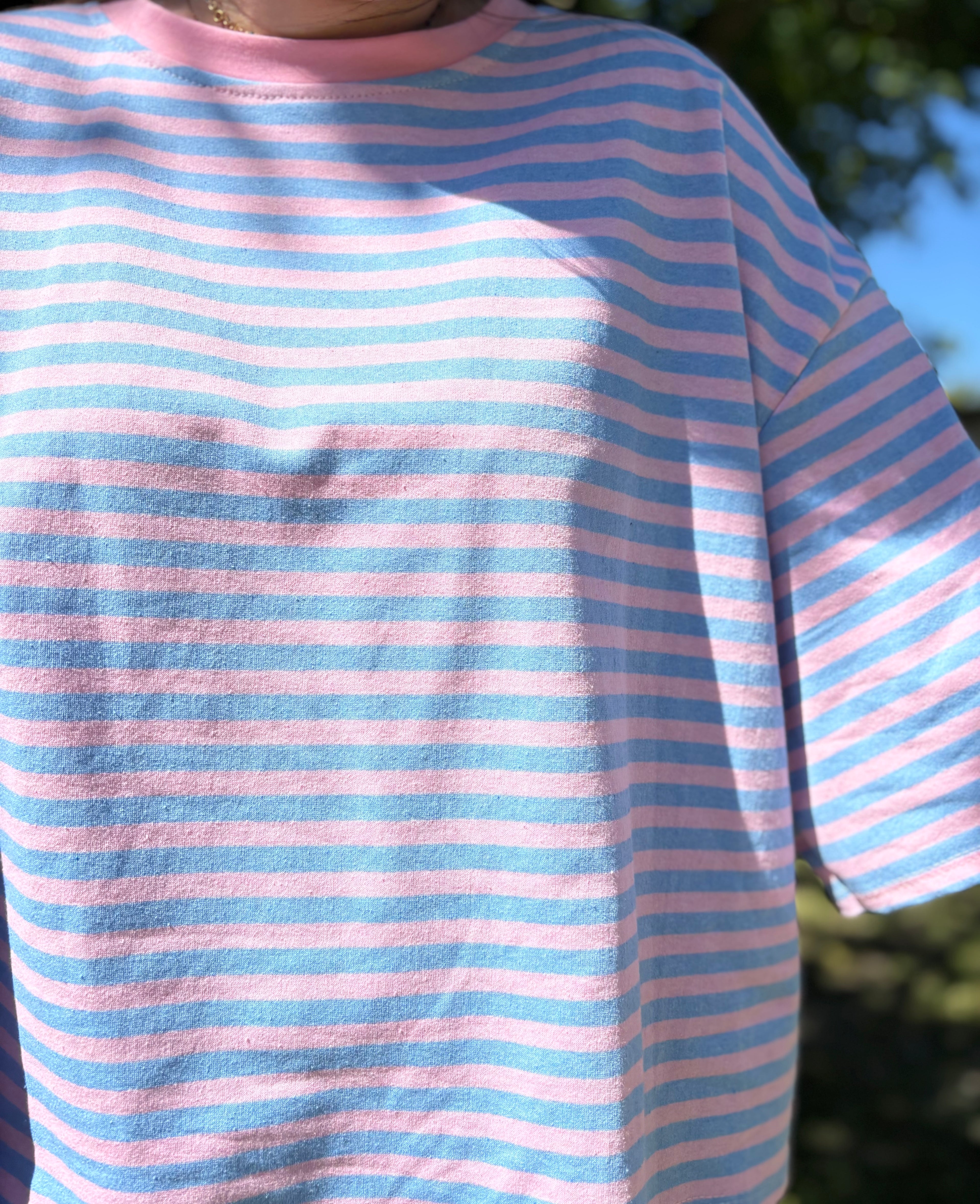 T-shirt Paul rose/bleu