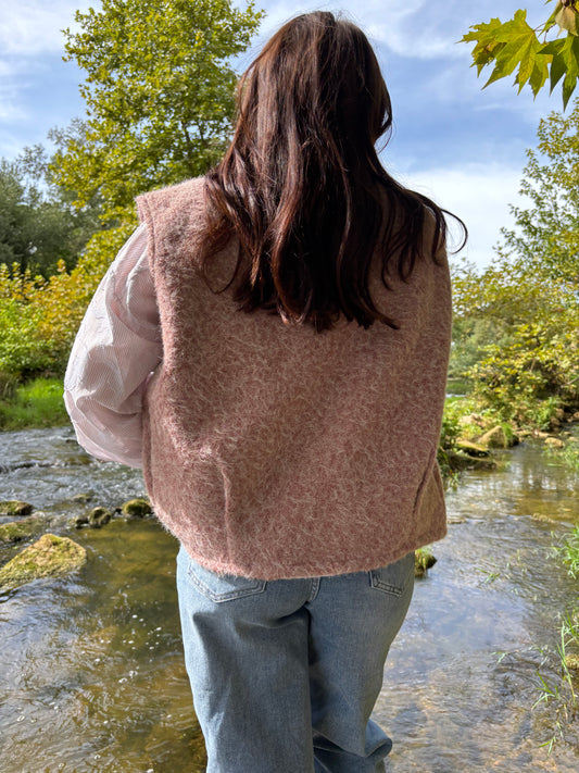 Veste Sans Manches Amore rose