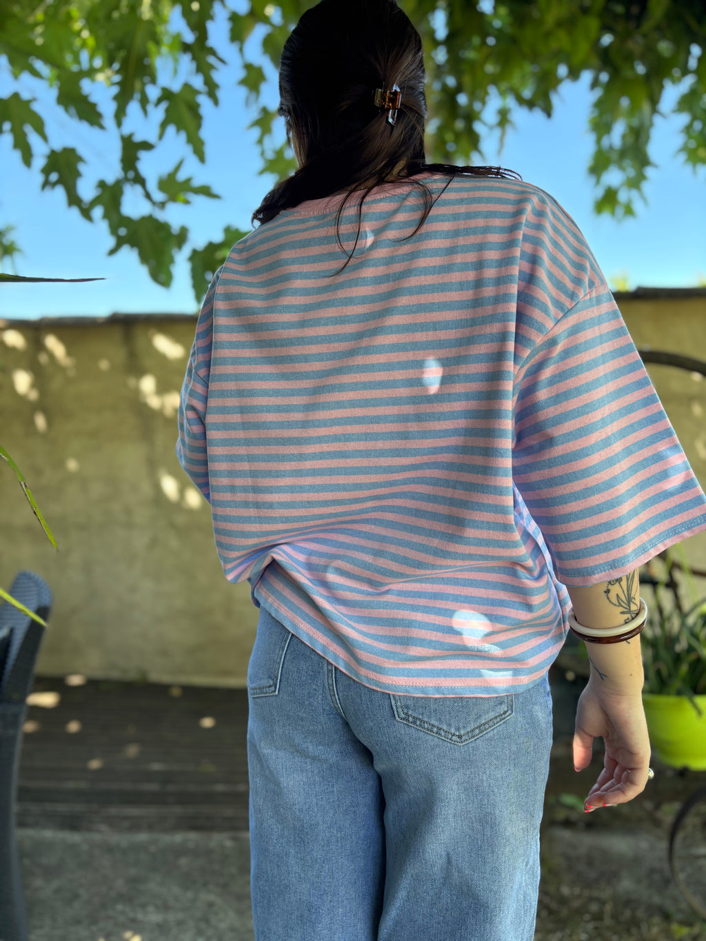 T-shirt Paul rose/bleu