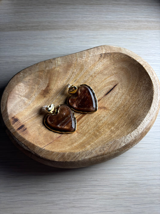 Boucles d'oreilles Diva marron