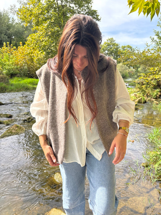 Veste Sans Manches Amore taupe