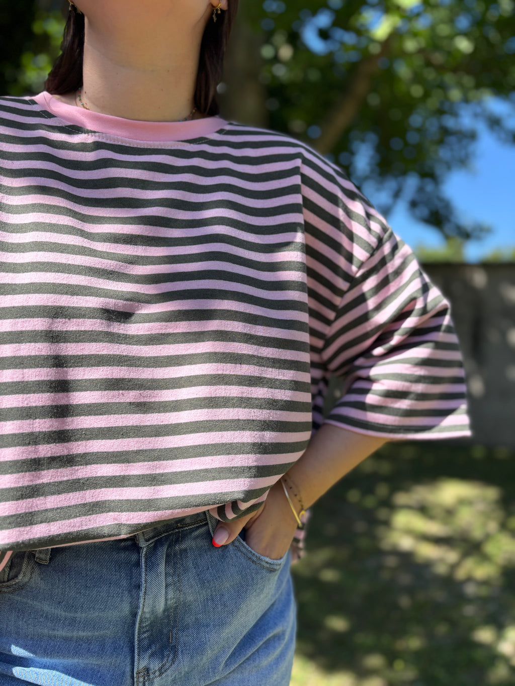 T-shirt Paul rose/marron
