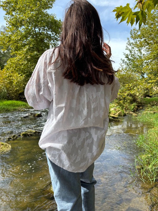 Chemise Flora blanche/beige
